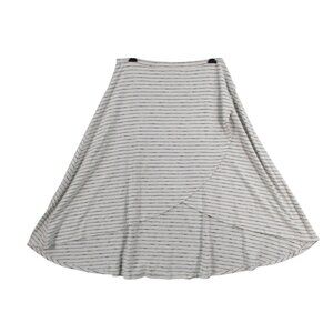 Cato Striped High-Low Skirt 18/20W Cotton Blend Made In Cambodia